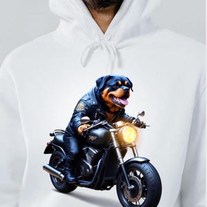 Very High Quality transparent PNG rock-star Rottweiler wearing a leather jacket | dog Design, Digital Download, Dogs Clipart, Paper Craft,4K