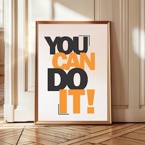 Positive Classroom Posters, Educational Wall Art, You Can Do It, Motivational Quotes, Printable Wall Art, Poster, Nursery, Office, Download.