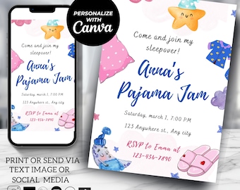 Spa Birthday Party Invitation: Girl's Slumber Party Invite