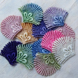 Peacock Fan Lace Hand Dyed Venise Applique Embellishment Pack Kit image 2