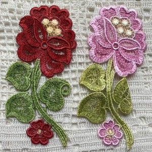 Lace Flower Applique Hand Dyed Venise Embellishment - Etsy