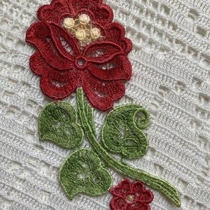 Lace Flower Applique Hand Dyed Venise Embellishment image 1