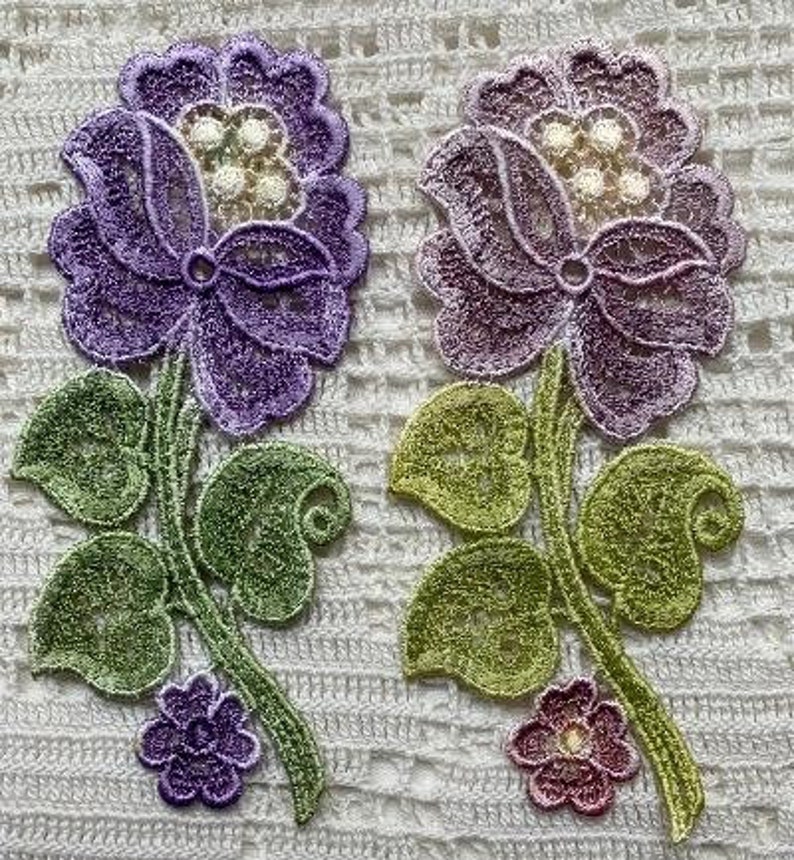 Lace Flower Applique Hand Dyed Venise Embellishment image 5