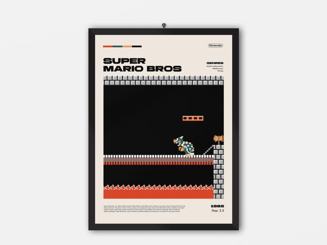 Super Mario Bros Poster, Super Mario Decor, Super Mario Bros Wall Art ...