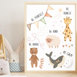 Póster de afirmación para niños, decoración de pared imprimible, Montessori, educativo, estímulo, comportamiento, positividad, descarga digital