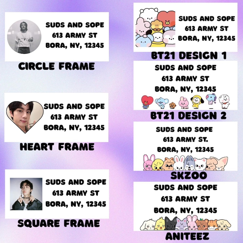 Custom Kpop Address Labels: Personalized Return Address Stickers - Etsy