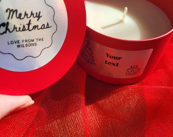 Vela aromática de cera de soja navideña para regalo