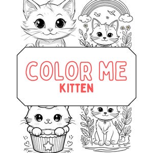 Cat Coloring Pages: Set of 10 Printable Kitten Art (Digital Download)