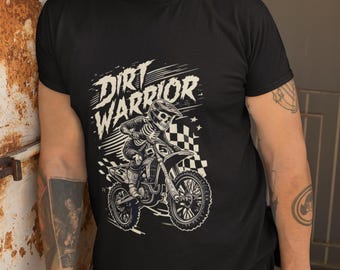 Dirt Warrior Motocross Shirt: Biker Gift, 100% Ring-Spun Cotton