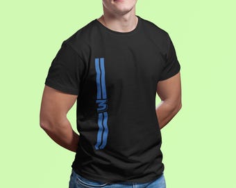 Red Bull Driver #3 Motorsport Tee, Cotton Team Colors Racing Stripe Shirt