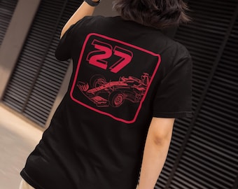 Hulkenberg-inspired Motorsport Tee, Cotton Race Car Shirt with Number 27