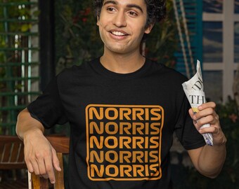 Lando Norris Inspired McLaren Colors Motorsport T-Shirt: Papaya Racing Cotton Graphic Tee