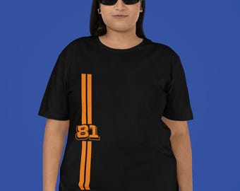 Piastri #81 Inspired Racing Stripe Tee: McLaren Motorsport Fan Cotton Shirt