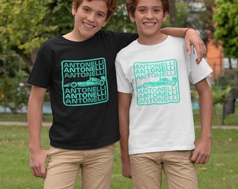Antonelli-Inspired Motorsport Kids T-Shirt, Cotton Motorsports Tee
