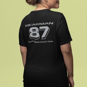 Oliver Bearman Inspired #87 Haas F1 Team T-shirt, Formula One Motorsport Merchandise, Unisex Racing Tee for F1 Fans