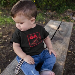 F1 Hamilton inspired Baby Shirt, Race Car Tee for Infants, Number 44 Racer Baby T-Shirt, Tifosi Red Inspired Clothing, Toddler Racer Tee