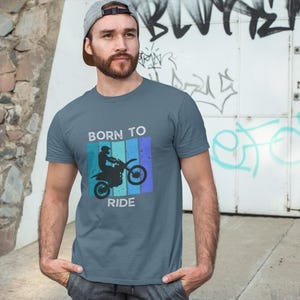 Born To Ride Dirtbike Unisex Softstyle T-Shirt, Motocross Motorcycle Tee, Men&#39;s Women&#39;s Graphic Shirt, Offroad Racing Apparel, Motocross