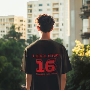 Charles Leclerc Inspired F1 T-shirt |  #16 Fan Tee for Racing Enthusiasts, Scuderia Ferrari Inspired Merchandise, Formula 1 Support Shirt