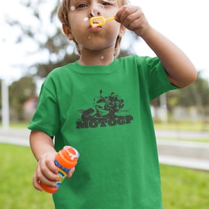 MotoGP Youth T-Shirt, Kids Racer Tee for Motorsport Fans, Short Sleeve Biker Shirt, Soft Durable Gildan 64000B, Speed Clothing