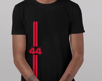 Hamilton #44 Racing Stripe Tee: Motorsport Fan Cotton Shirt