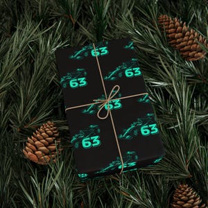 F1 Race Car Wrapping Paper: Black & Teal Motorsport Gift Wrap