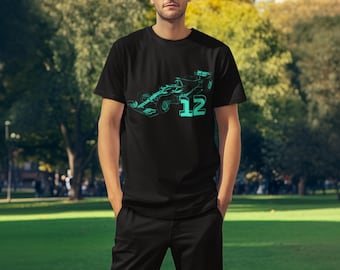 Antonelli Inspired Motorsport Racing Cotton Tee: Driver 12 Blueprint Design