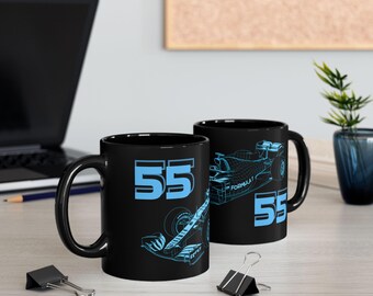 Sainz Fan F1 Mug, Ceramic Race Car #55 Cup (11oz, 15oz)