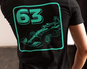 Russell-inspired Motorsport Shirt, Race Car Cotton Tee with Number 63
