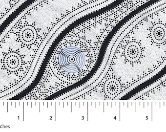 Aboriginal Indigenous Stars in the Sky - White- Fat Quarter (.25 m)