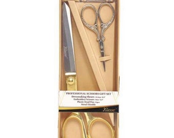 Klasse Premium Gold Gift Set - Scissors, Thimble and Pins