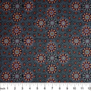 Aboriginal Indigenous - Ladies Collecting Wild Fruits in Gold - Fat Quarter (.25m)