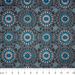 Aboriginal Indigenous - Alura Seed Dreaming in Blue - Fat Quarter (.25m)