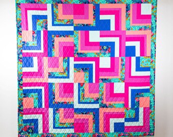 Log Cabin Toss Quilt Pattern