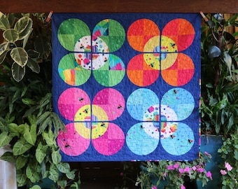 Modern Blossom Quilt Pattern or Pattern and Template Set