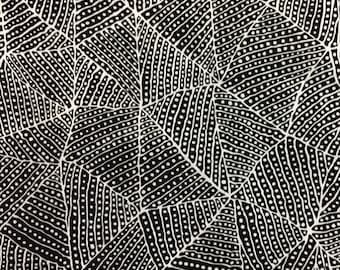 Aboriginal Indigenous Bush Plum and Waterhole in Black - fat Quarter