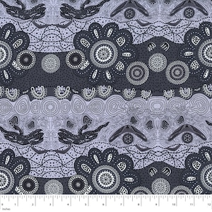 Aboriginal Indigenous Home Country in Ash - Fat Quarter (.25m)