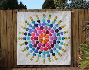Radiating circles Quilt Pattern or Pattern and Template Set