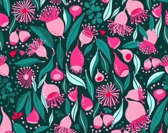 Plentiful Blooms - Gumnuts and Gumleaves in Pink/Green