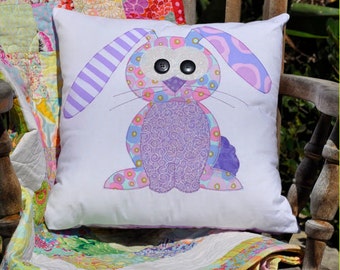 Happy Rabbits Applique Cushion Pattern