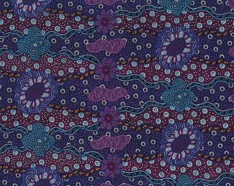 Aborigines Lilliup Träumen in Lila - Fat Quarter (0,25 m)