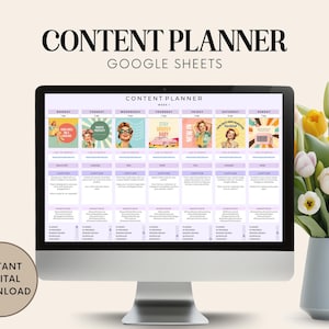 Social Media Content Planner | Customizable Google Sheets (Digital Download)