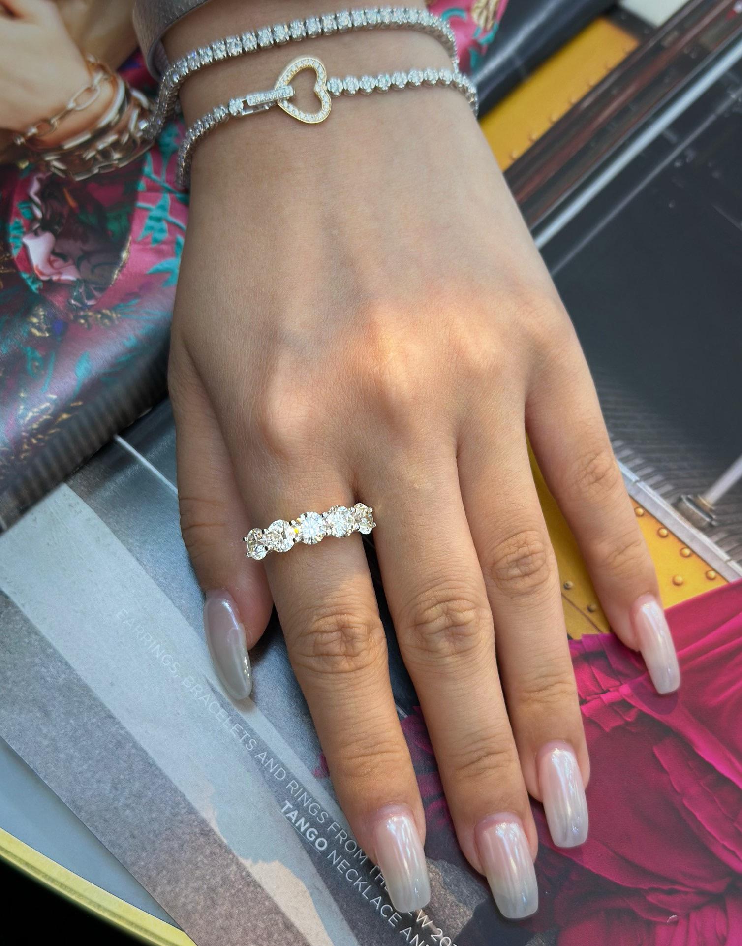 Natural Diamond Stack Band Ring, 18K Solid Gold Bridal Ring Platinum engagement Proposal Weeding ring for him/her valentine's day