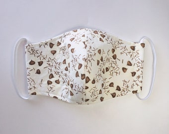 Chocolate Chip Cookie Kisses and Sprinkles Adjustable Face Mask 3 Layer & Filter Pocket