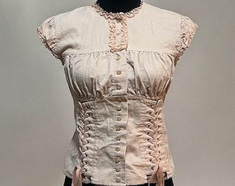 RARE Moda International dusty rose corset top blouse