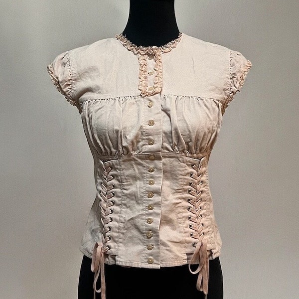 RARE Moda International dusty rose corset top blouse