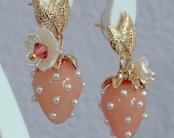 Sweet Strawberry Blossom Earrings