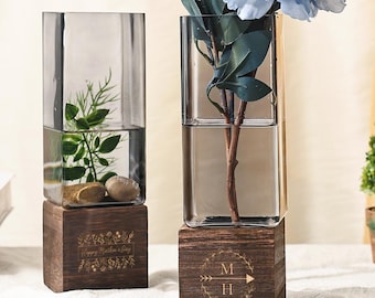Flower Vase,Glass Vase,Personalised Engraved Vase,Custom Vase,Wedding Flower Vase,Elegant Room Decor,Mothers Day Gift,Christmas Gifts