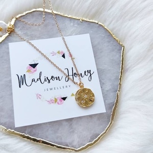 Gold Coin Necklace, Star and Moon Disc Necklace, Layering Necklace, Gold Disc Charm Necklace, Mothers Day Gift, Meaningful Gift for Mum