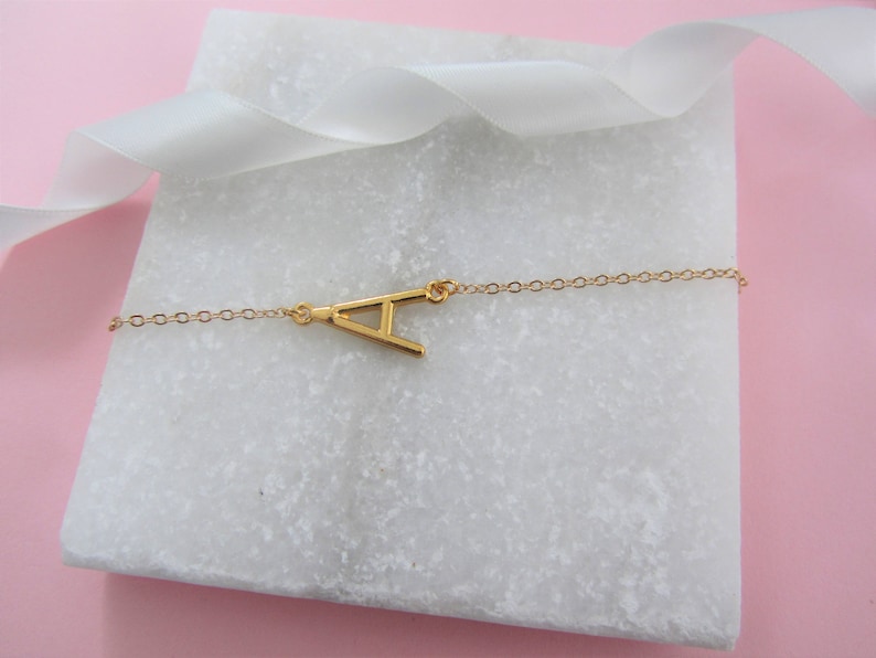 Delicate Gold Letter Charm Bracelet Etsy UK