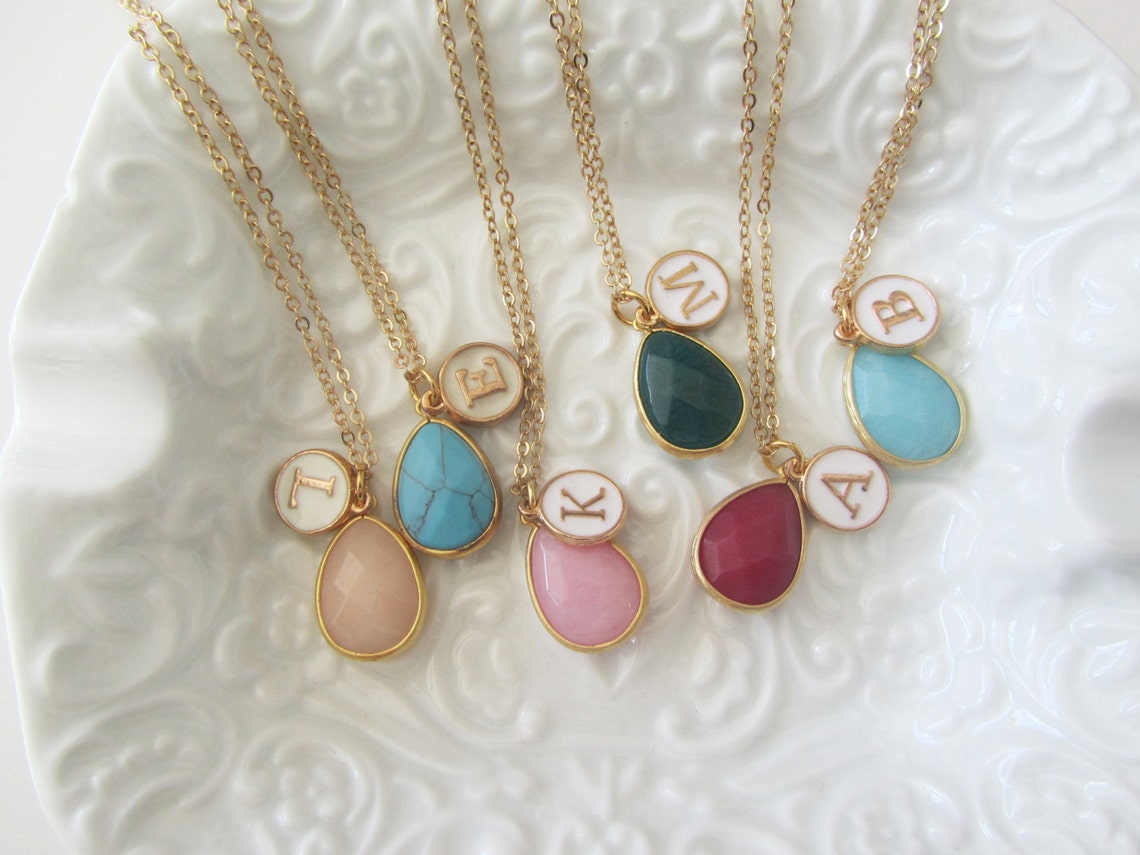 With Name Personalized Gemstone Necklace Personalized Gemstone And
